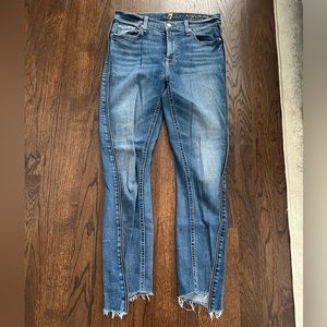 Women’s 7 for All ManKind High Rise Ankle Jeans with Zipper Detail (Size 27)
